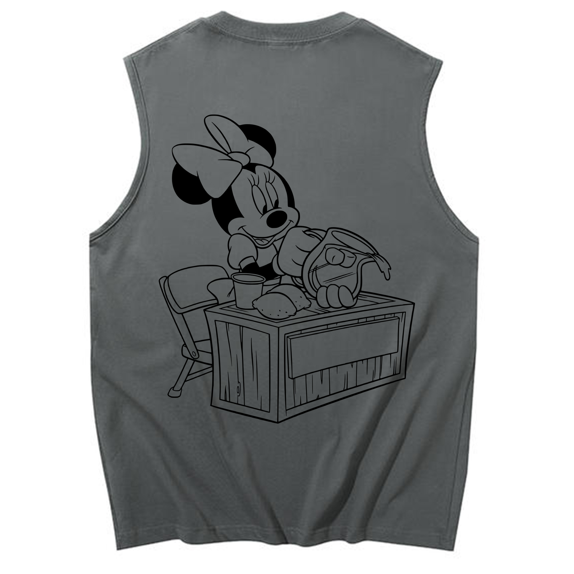 ミッキーマウス Mickey Mouse コットン100％タンクトップ（背面プリント）